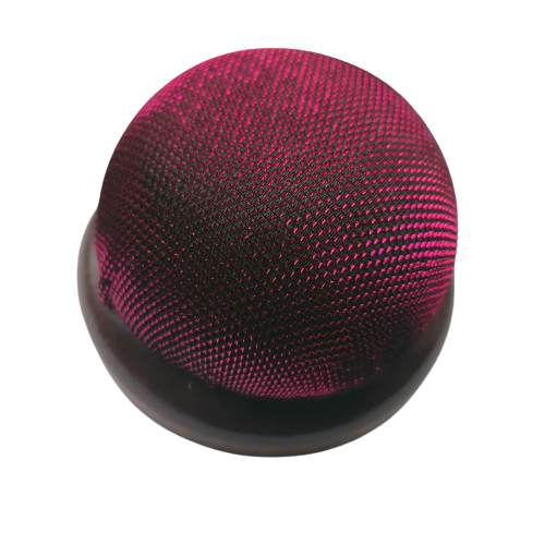 Fuchsia speldenkussen met houten voetje - 7 cm  Ø - Cose